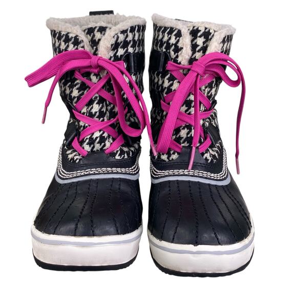 Sorel Women’s Tivoli Black Houndstooth Lace Up Winter Boots Size US 6.5 - Picture 7 of 11